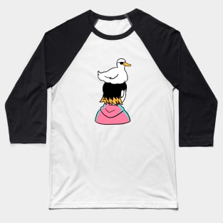 Cool Duck and Girl Baseball T-Shirt